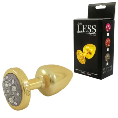 Plug Anal Dourado em ABS com Pedra Cravejada em Strass Onix - HARD Plug LESS - comprar online