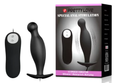 Plug Anal Anatômico com Vibro 12 Níveis de Vibração e Controle Remoto - PRETTY LOVE