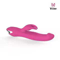 Vibrador Rotativo Dupla Estimulação Ponto G e Clitóris em Silicone Magenta Com 7 Modos de Vibração Recarregável - loja online