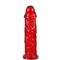 Pênis em Jelly Super Macio e Flexível Vermelho 17 x 3,5 cm