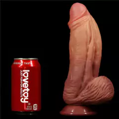 Pênis Monster Macio Firme e Texturizado com Camada Dupla 10" - LOVETOY DUAL-LAYERED PLATINUM SILICONE NATURE COCK - Mais Prazer