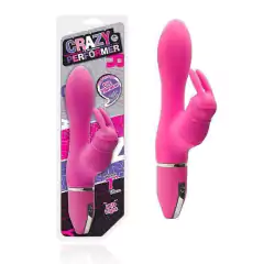 Vibrador em silicone 18Cm e 2 Motores Crazy Performer