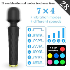 Varinha Massageadora Recarregável Preto - Luna - S-Hande