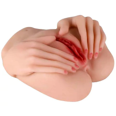 Masturbador com Formato Vagina e Ânus com Mãos em Cyberskin - Passion Lady - Mais Prazer