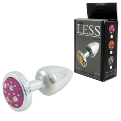 Plug Anal Cromado em ABS com Pedra Cravejada em Strass Rosa - HARD Plug LESS