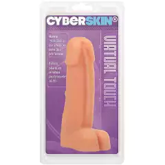 Pênis em CyberSkin 16cm com escroto, articulado na cor bege