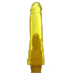 Pênis Jelly aromatizado Abacaxi - 18,5 x 4,5 cm translúcida - em gel com vibrador multivelocidade - comprar online