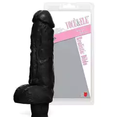 Pênis realístico Kong c/ Vibro - 19,5 x 5,5 cm na cor preto - comprar online
