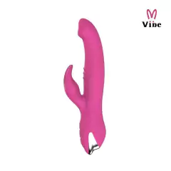 Vibrador Rotativo Dupla Estimulação Ponto G e Clitóris em Silicone Magenta Com 7 Modos de Vibração Recarregável