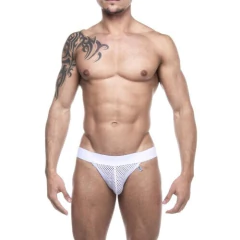 Cueca Jockstrap estilo arrastão branca. na internet