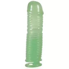 Capa massageadora com anel testicular para manter a ereção - 14cm fosforescente na internet