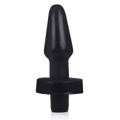 Plug Anal cônico - 12 x 4,5 cm na cor preto - com vibrador multivelocidade - PLUG 20