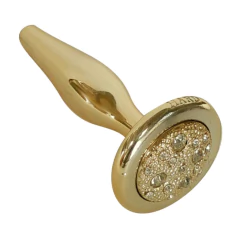 Plug Anal Dourado para Iniciantes Joia Anal em Metal - HARD
