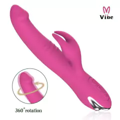 Vibrador Rotativo Dupla Estimulação Ponto G e Clitóris em Silicone Magenta Com 7 Modos de Vibração Recarregável na internet