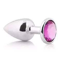 Plug anal em metal com pedra joia anal Cromado - HARD na internet