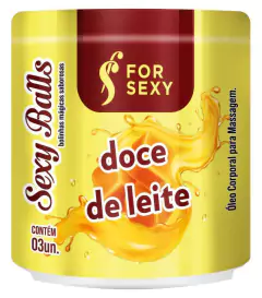 Sexy Balls - Bolinha Mágica Doce de Leite Excitante e Lubrificante Beijável c/ 3 unidades - For Sexy