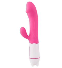 Vibrador Dupla Estimulação Ponto G e Clitóris c/ 36 Níveis de Vibração RECARREGÁVEL - Dildo Happy Bunny Rabbit - Mais Prazer