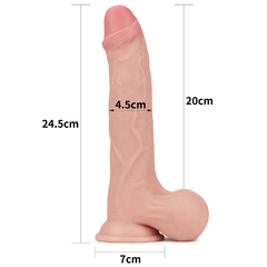 Pênis Realista com Camada de Dupla Glande Encoberta macio e firme 9.5" - LOVETOY SLIDING-SKIN DUAL LAYER DONG - Mais Prazer