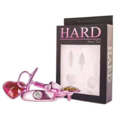 Plug Anal (Rosa) em Metal - KIT HARD - Com 4 Bases diferentes - Médio - Joias Anais