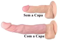Capa p/ aumento instantâneo do pênis em silicone - Ponta Maciça - 6 cm mod -B
