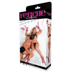 Kit Bondage com 4 Amarras e Venda de pelúcia - oncinha