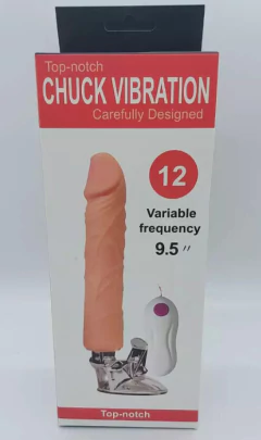Pênis 20 x 4 cm com 12 modos de Vibração em Cyber Skin Bege com Ventosa - Chuck Vibration 9.5'' - comprar online