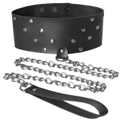 Coleira para BDSM Scandal em couro sintético com guia na internet