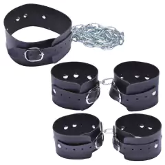 Coleira para BDSM e Algema dupla para punhos e tornozelos