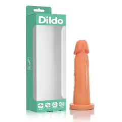 Pênis Flexível e atóxico 8 - 16 x 4 cm na cor bege