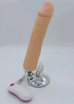 Pênis 20 x 4 cm com 12 modos de Vibração em Cyber Skin Bege com Ventosa - Chuck Vibration 9.5'' na internet