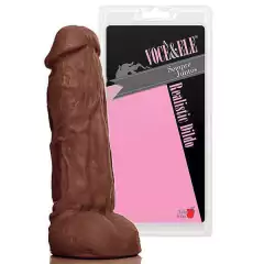 Pênis Realista flexível com escroto Kong - 19,5 x 5,5 cm na cor marrom