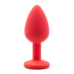 Plug Anal GRANDE feito em Silicone VERMELHO Super Macio - Joia Anal c/ Pedra- 9,3 x 4,2 cm - comprar online