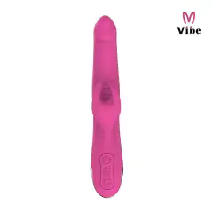 Imagem do Vibrador Rotativo Dupla Estimulação Ponto G e Clitóris em Silicone Magenta Com 7 Modos de Vibração Recarregável