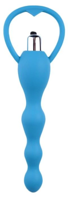 Plug Ball Azul 16cm em silicone com Vibrador