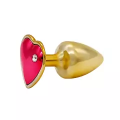 Plug Metal Dourado Com Pedra De Coração - comprar online