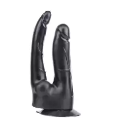 Pênis Dupla penetração com Ventosa cor Preto - comprar online