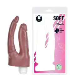 Pênis Dupla penetração com Vibro a prova cor Marrom - comprar online