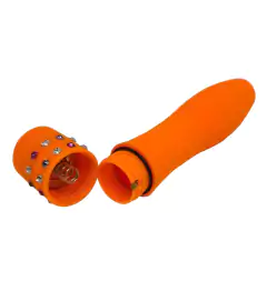 Vibrador Multi-Uso Laranja - Estimulador Vaginal e Anal - Toque Aveludado com 12 cm - comprar online