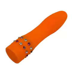 Vibrador Multi-Uso Laranja - Estimulador Vaginal e Anal - Toque Aveludado com 12 cm