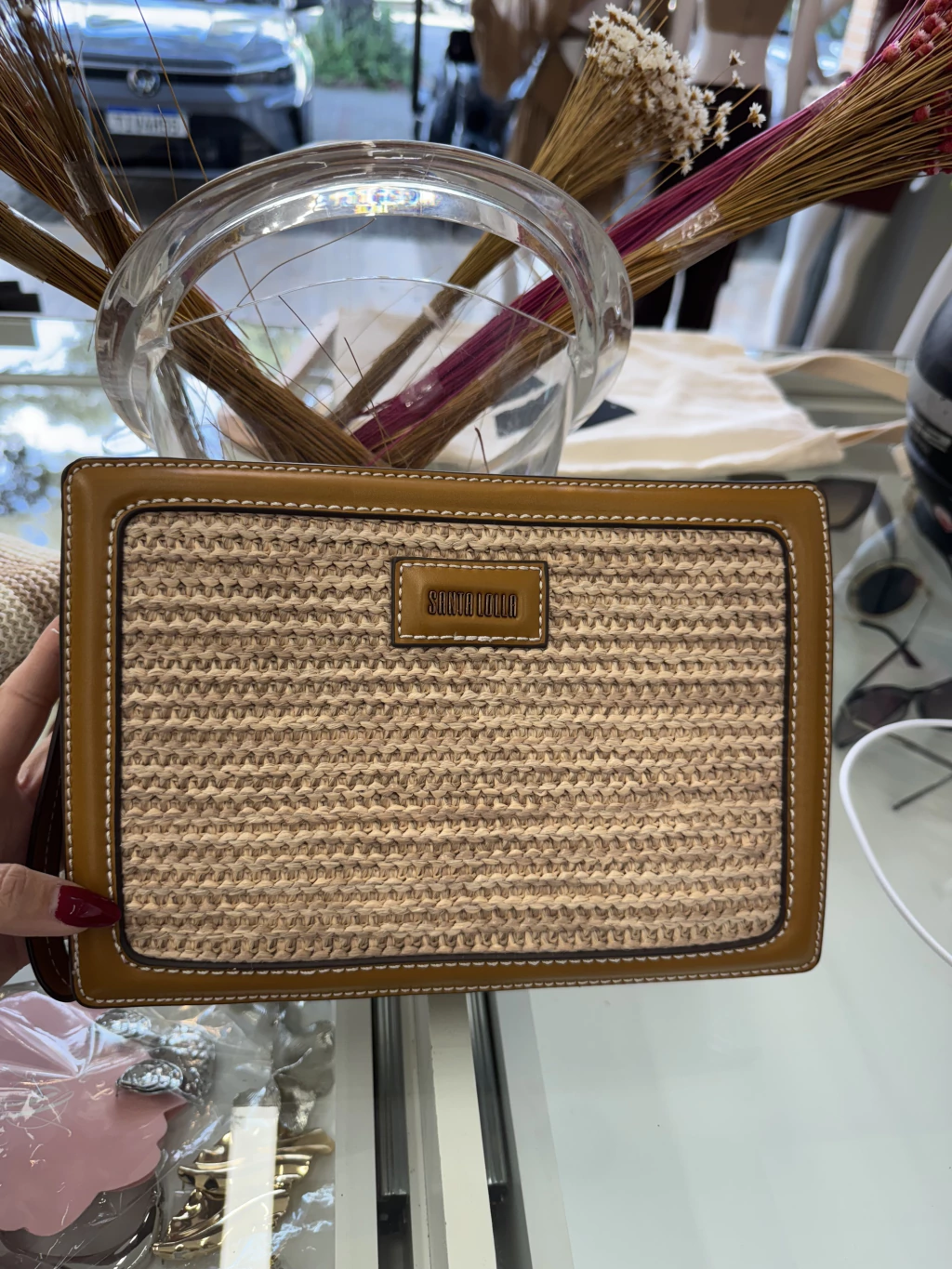 Bolsa Palha Couro Santa Lolla