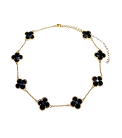 Colar Choker Réplica com Trevos Pretos