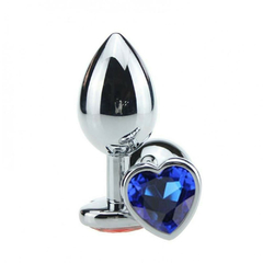 PLUG ANAL DE METAL CORAÇÃO COM PEDRA GRANDE