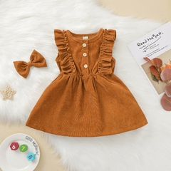 Vestido veludo + laço - loretakidsstore