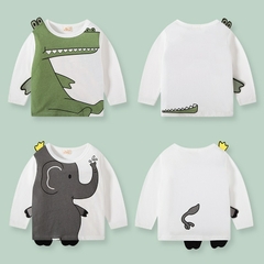 Camiseta infantil aplique animais - loja online