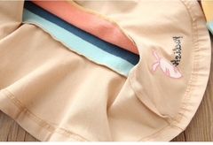Vestido manga longa listras e laço - loretakidsstore