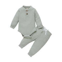 Conjunto infantil bebê 2 peças. Body manga longa e calça - comprar online