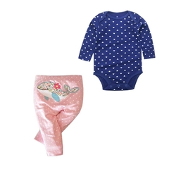 Imagem do kit infantil bebê conjunto body manga longa e calça