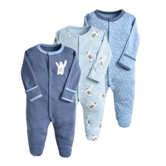 Kit infantil bebê macacão - kit com 3 unidades