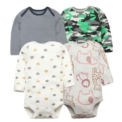 Kit infantil bebê 4 bodies manga longa na internet