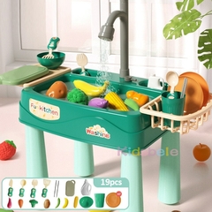 Brinquedo infantil mini pia com fluxo de água